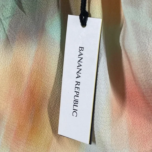 NEW Banana Republic Dress Womens 2 pink orange green water color maxi - Picture 5 of 11